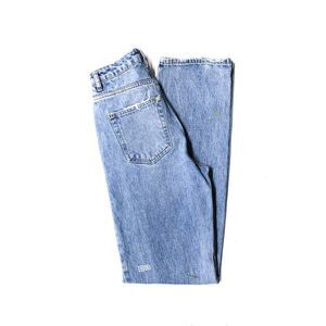 Tsubi Womens Distressed Denim High Rise Straight Leg Jeans Pant Blue Size 23